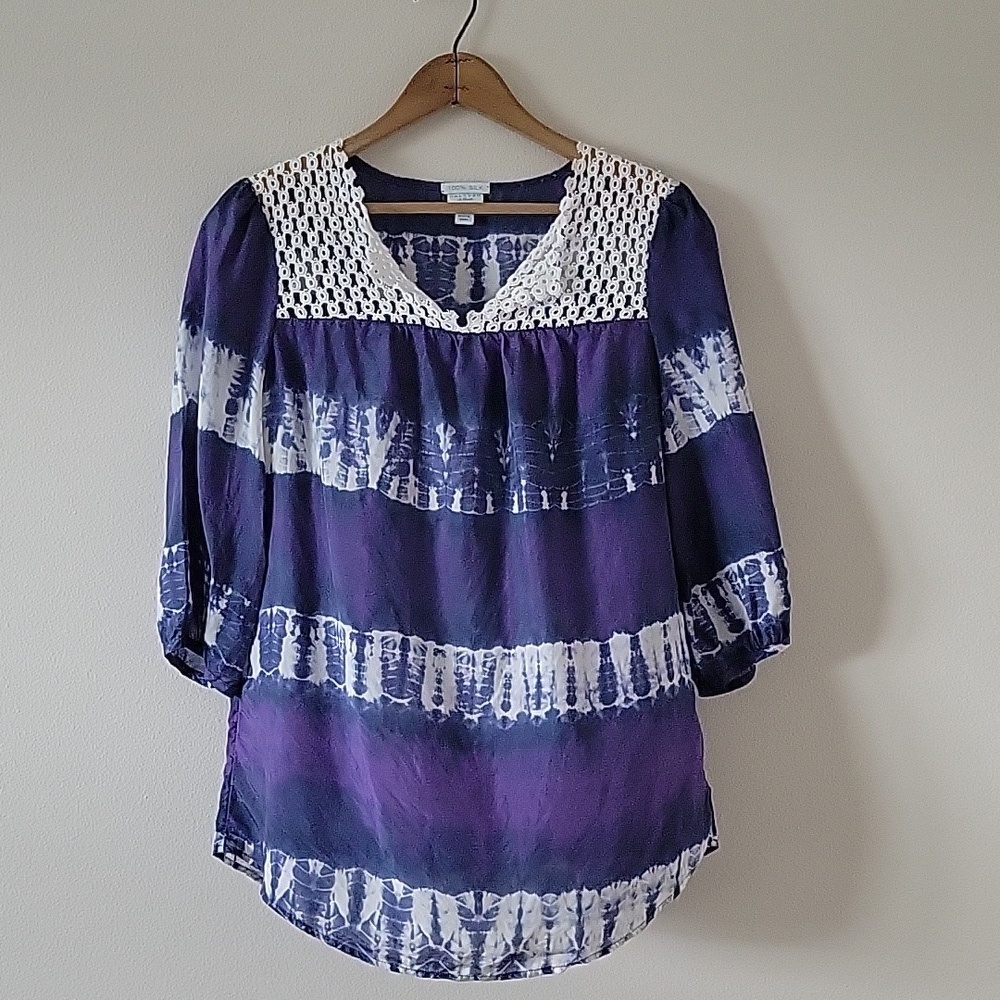 Calypso St Barth for Target Silk Tie Dye Blouse Size Small